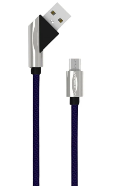 Konfulon S67 45 Derece Micro USB Kablo 1M 2.4A - Lacivert