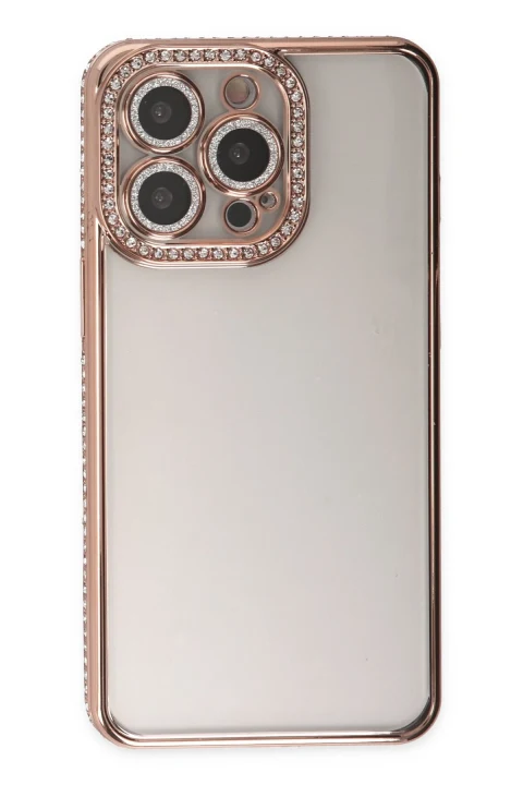 uryport Apple iPhone 14 Pro Kılıf Joke Taşlı Silikon - Pembe