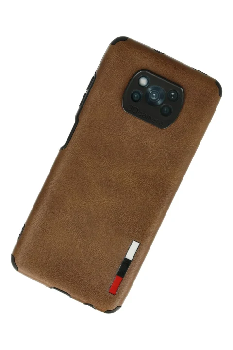 uryport Xiaomi Pocophone X3 Kılıf Loop Deri Silikon - Kahverengi