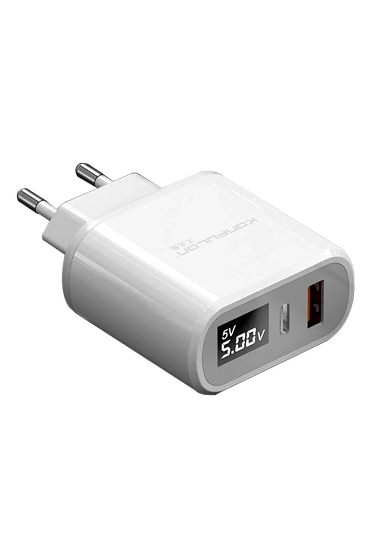 Konfulon C66 Type-C PD 18W Dijital Seyahat Hızlı Şarj Cihazı - Beyaz