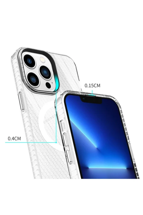 uryport Apple iPhone 14 Pro Max Kılıf Beta Magneticsafe Silikon - Şeffaf