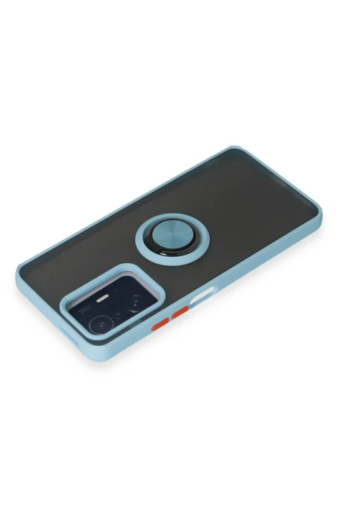 uryport Xiaomi Mi 11T Pro Kılıf Montreal Yüzüklü Silikon Kapak - Buz Mavi