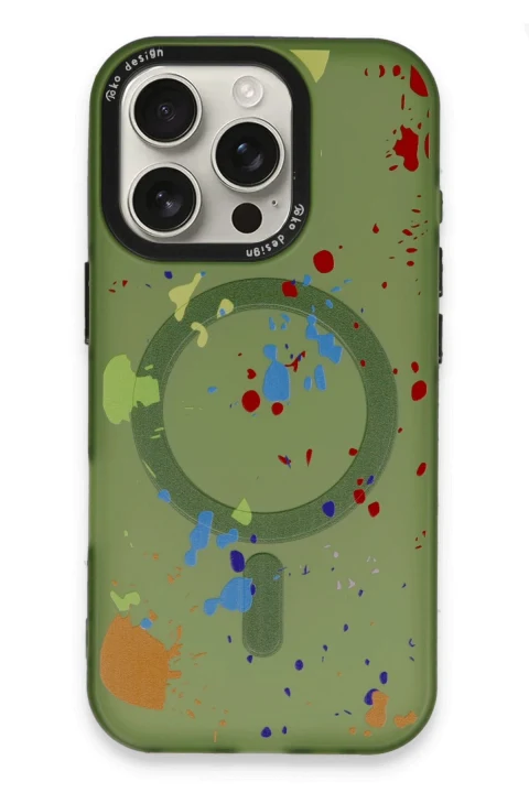 Joko Apple iPhone 16 Pro Max Colorful Magsafe Kapak - Koyu Yeşil