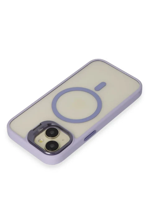 Joko Apple iPhone 15 Kılıf Roblox Lens Magsafe Standlı Kapak - Lila
