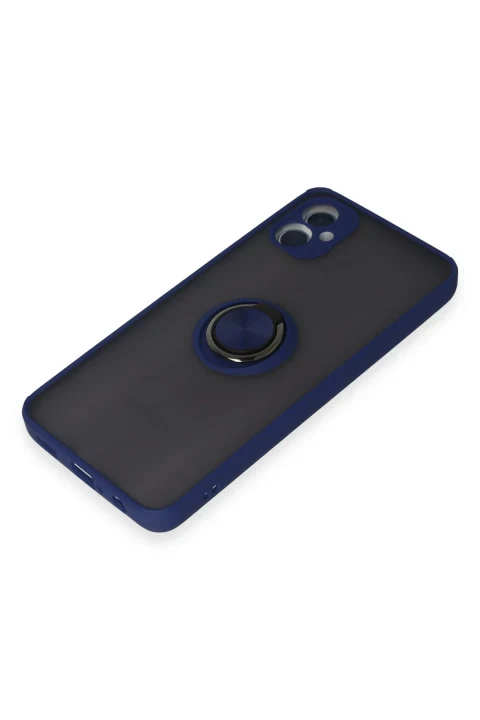 uryport Samsung Galaxy A05 Kılıf Montreal Yüzüklü Silikon Kapak - Lacivert