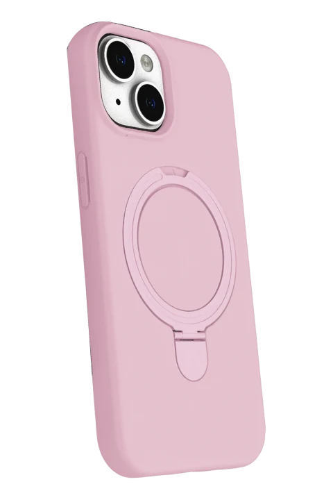 uryport Apple iPhone 15 Regal Magsafe Standlı Kapak - Açık Pembe