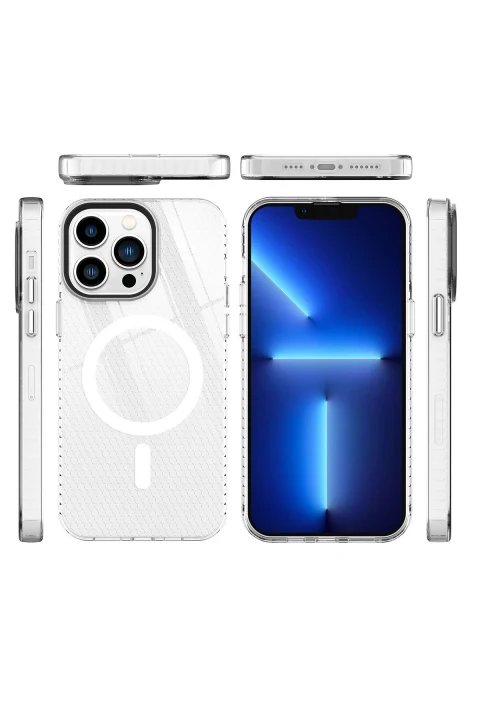 uryport Apple iPhone 14 Pro Max Kılıf Beta Magneticsafe Silikon - Şeffaf