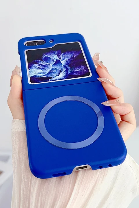 uryport Samsung Galaxy Z Flip 5 Kılıf Mata Fold Kapak - Sierra Blue