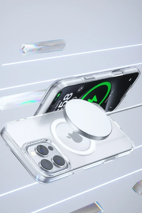 Joko Apple iPhone 15 Gleam PC Sert Magsafe Kılıf - Şeffaf