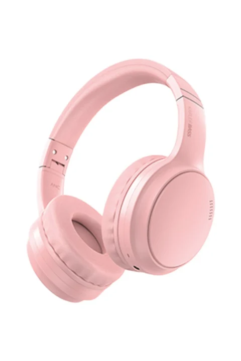 Karler Bass KRH4 Aktif Gürültü Engelleyici Özellikli Kafaüstü Kablosuz Bluetooth Kulaklık - Pembe
