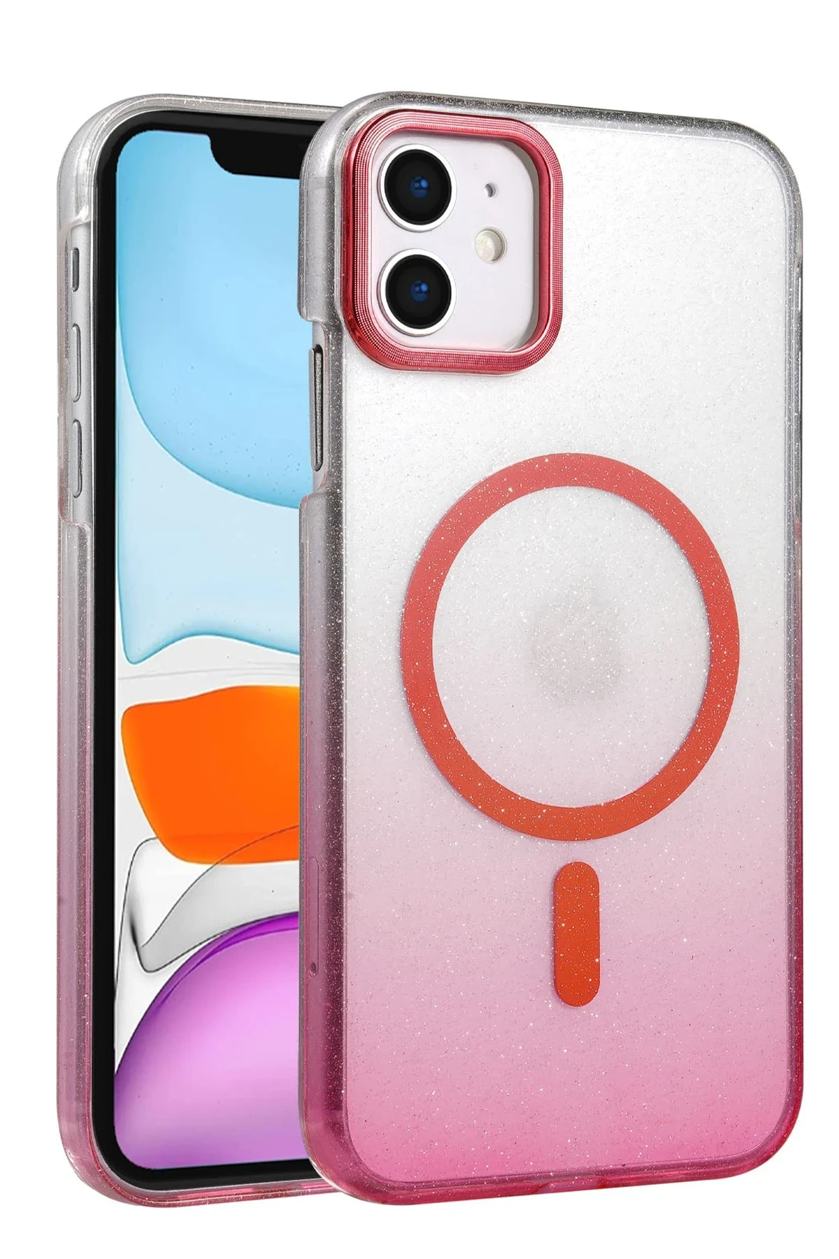 uryport Apple iPhone 11 Glossy Magsafe Kapak - Pembe