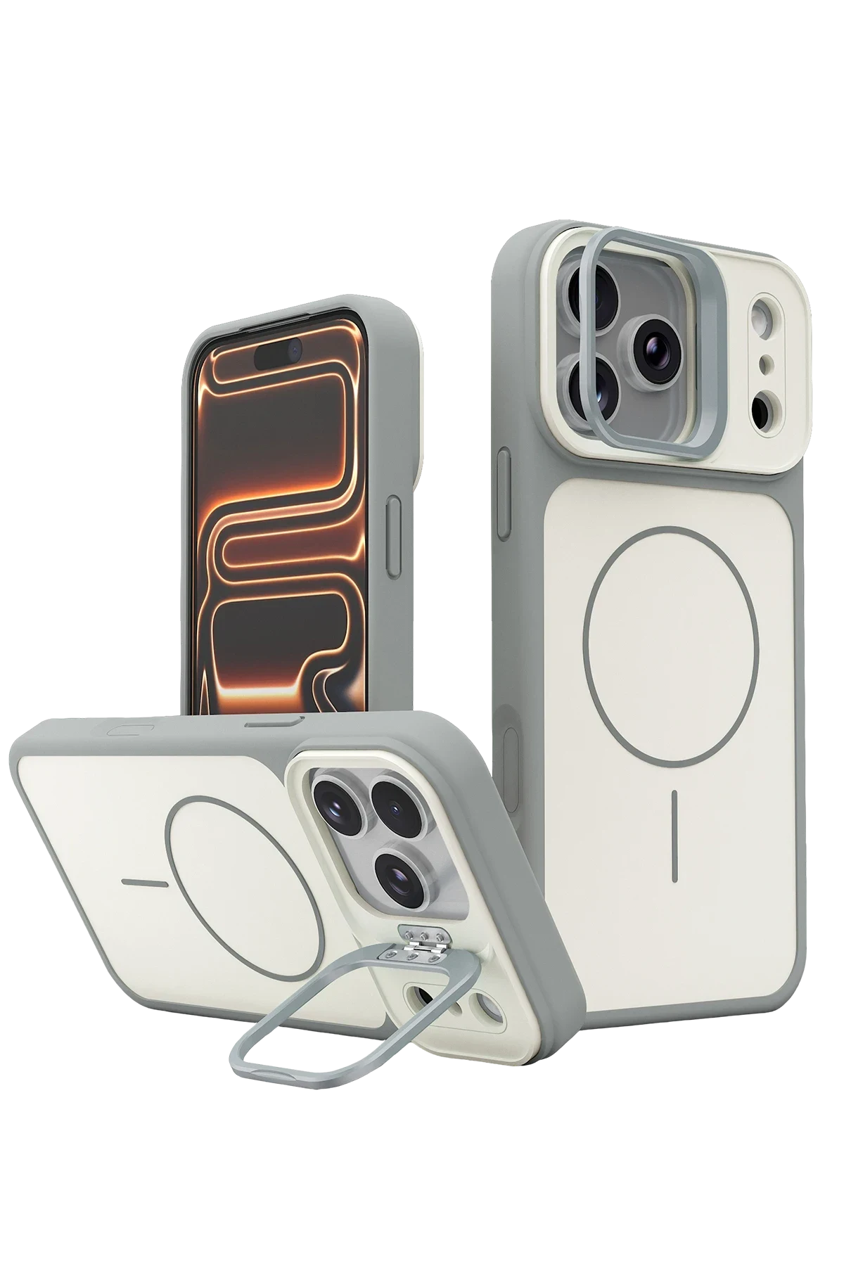 Joko Apple iPhone 17 Pro Max/18 Pro Max Pale Magsafe Standlı Kapak - Beyaz