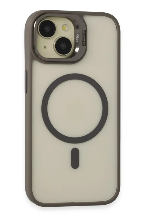 Joko Apple iPhone 15 Kılıf Roblox Lens Magsafe Standlı Kapak - Titan Gri