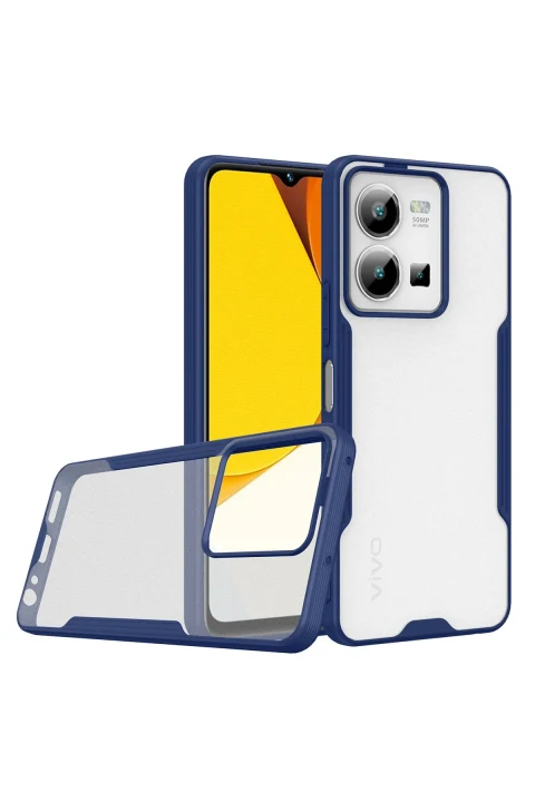 uryport Vivo Y35 Kılıf Platin Silikon - Lacivert