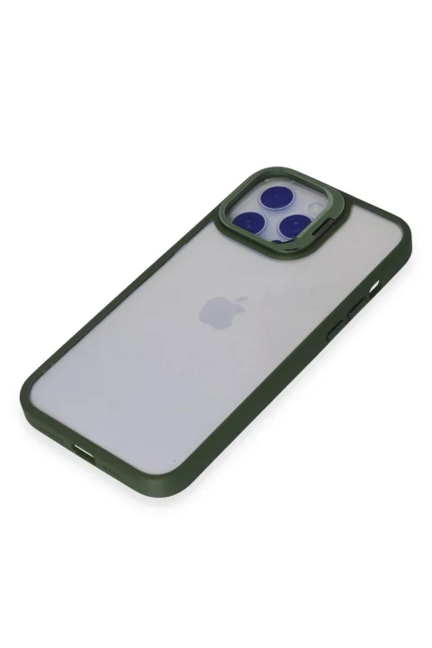 Joko Apple iPhone 13 Pro Max Kılıf Roblox Lens Standlı Kapak - Koyu Yeşil