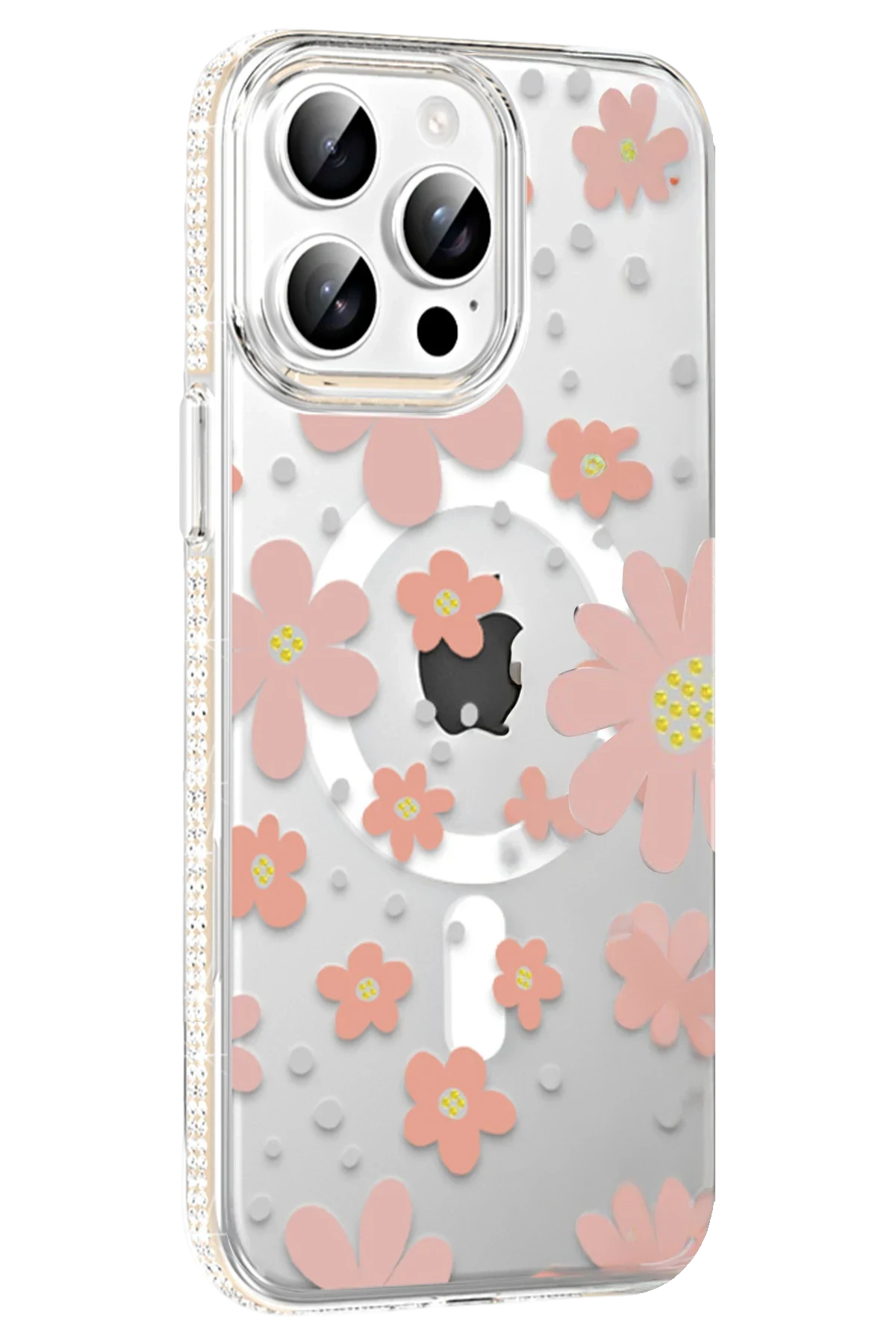 Joko Apple iPhone 15 Pro Max Floral Magsafe Kapak - Pembe