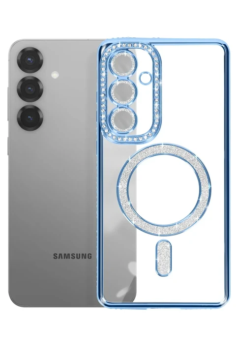 uryport Samsung Galaxy A57 5G Joke Simli Magneticsafe Kılıf - Mavi
