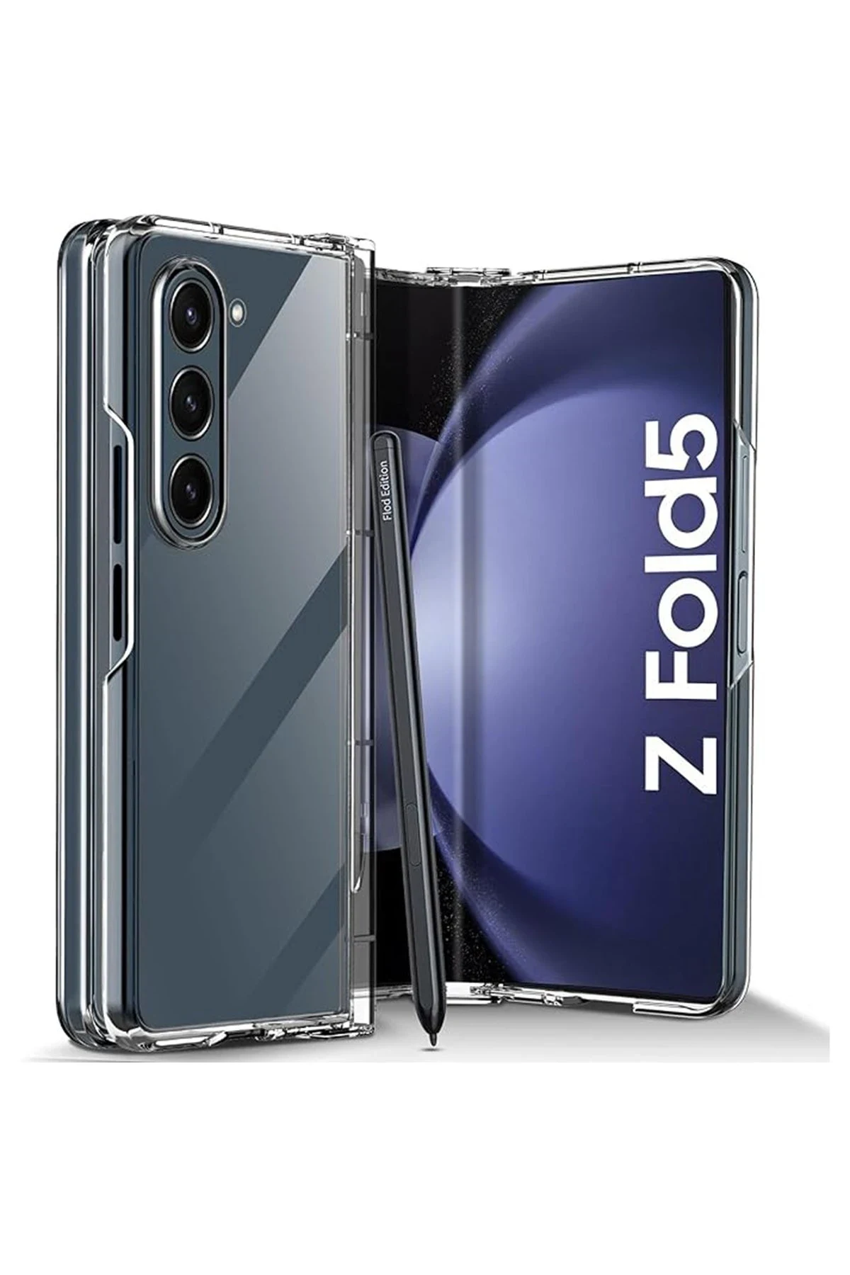 uryport Samsung Galaxy Z Fold 5 Kılıf Fold TPU Silikon - Şeffaf