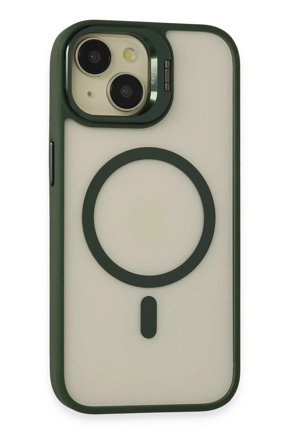 Joko Apple iPhone 14 Kılıf Roblox Lens Magsafe Standlı Kapak - Koyu Yeşil