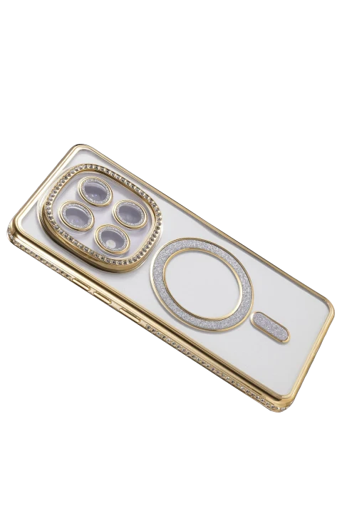 uryport Xiaomi Redmi Note 14 Pro 4G Joke Simli Magneticsafe Kılıf - Gold