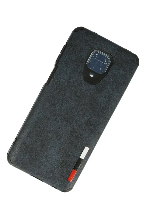 uryport Xiaomi Redmi Note 9 Pro Kılıf Loop Deri Silikon - Lacivert