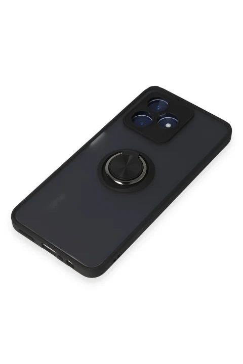 uryport Realme C53 Kılıf Montreal Yüzüklü Silikon Kapak - Siyah