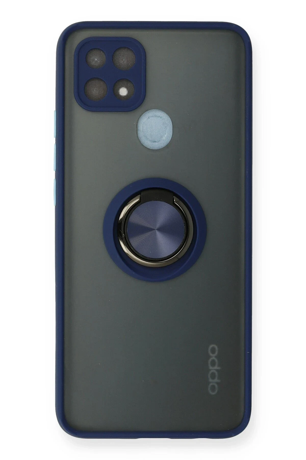 uryport Oppo A15 Kılıf Montreal Yüzüklü Silikon Kapak - Lacivert