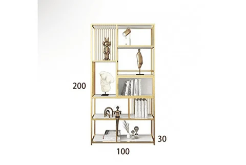 KTP8716 Siyah Metal Kitaplık 100x30x200 cm