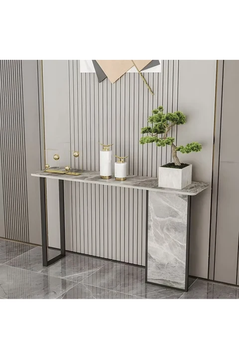 DRS-01 Modern Dikdörtgen Konsol Masa MDF Metal Ayaklı