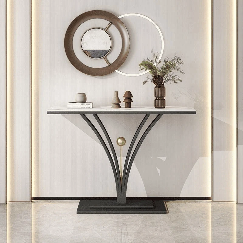 DRS-056 Modern Dikdörtgen Konsol Masa MDF Metal Ayaklı