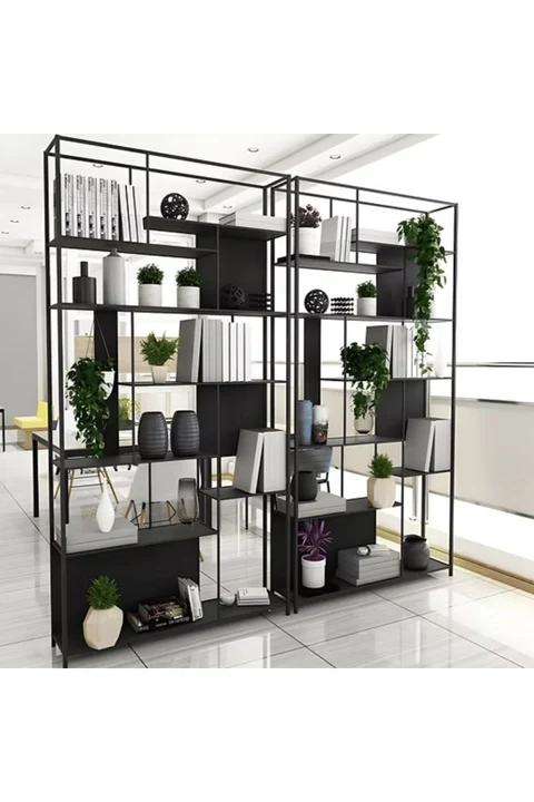 KTP-01 Modern Dikey Kitaplık Metal Raflı