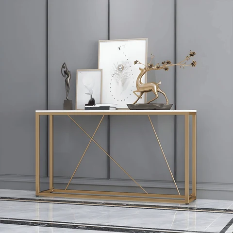 DRS-K1 Modern Dikdörtgen Konsol Masa MDF Metal Ayaklı
