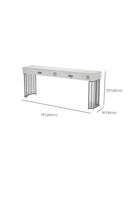 KC-0109 Modern Metal Kuaför Çalışma İstasyonu, MDF Tezgahlı, Çekmeceli