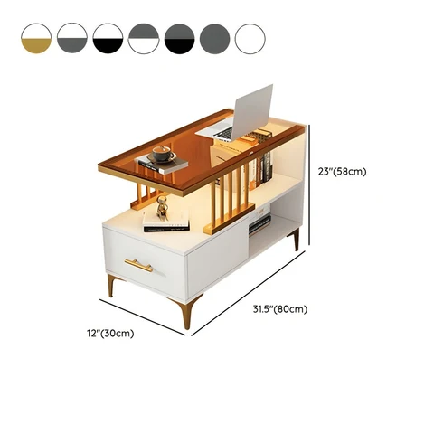 ZGN20208 Modern Metal Tabanlı Çekmeceli Dikdörtgen Yan Sehpa