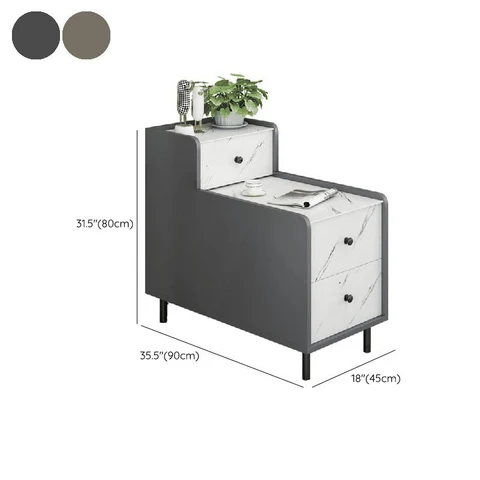 ZGN61814 Modern MDF Dikdörtgen 3 Çekmeceli Yan Sehpa