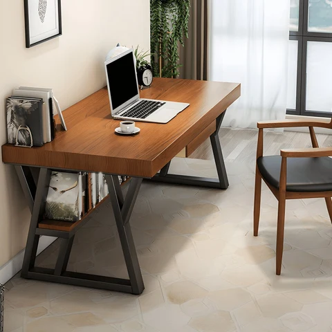 KC-0246 Endüstriyel MDF Bilgisayar Masası, Metal Çalışma Masası 200 cm