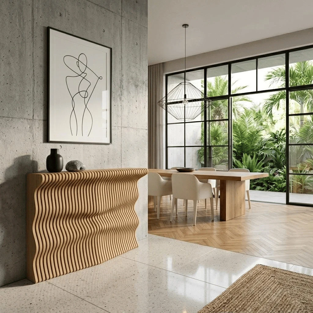 PRM664 Modern Parametrik Ahşap Konsol