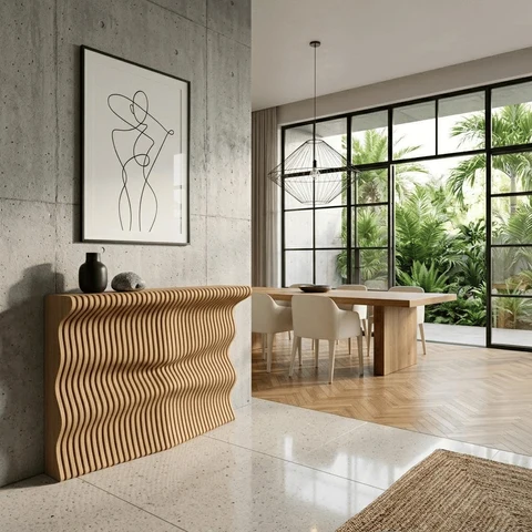 PRM664 Modern Parametrik Ahşap Konsol
