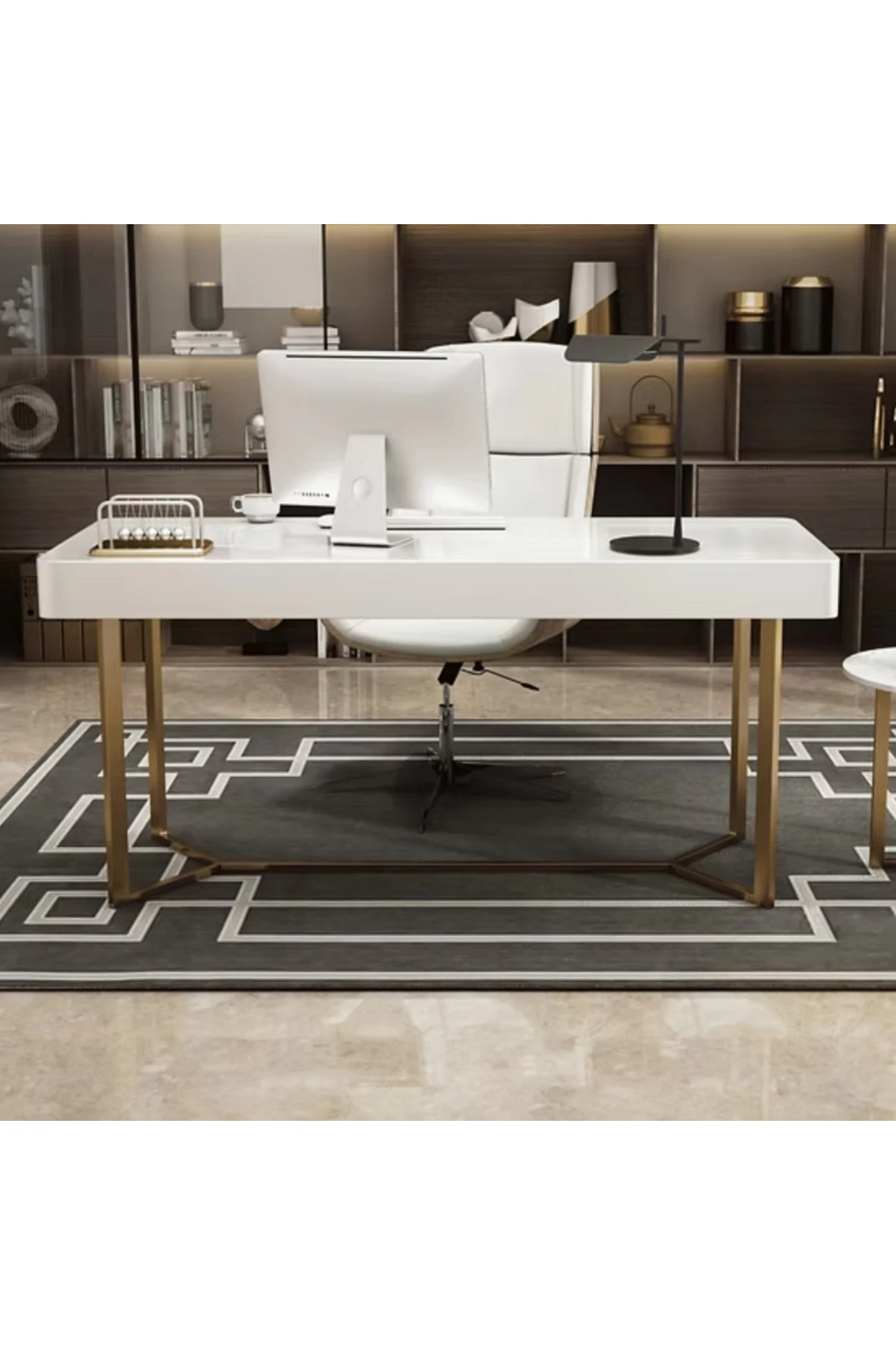 ÇLM4608 Modern Dikdörtgen Çalışma Masası Ahşap Metal Ayaklı
