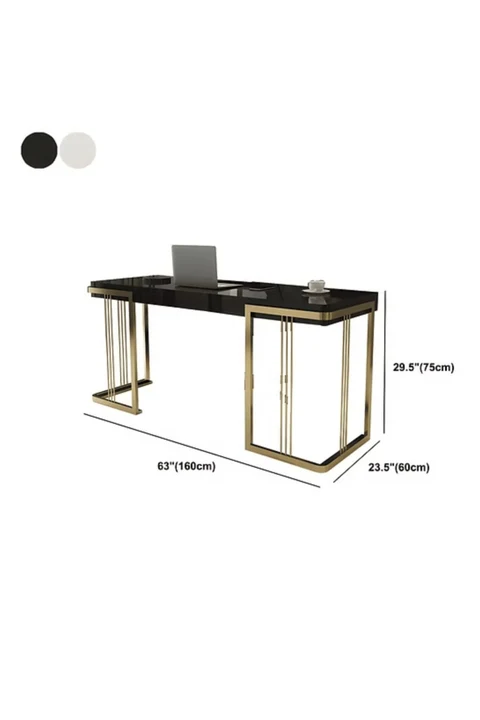 ÇLM780 Modern Dikdörtgen Çalışma Masası MDF Üstlü Metal H Ayaklı