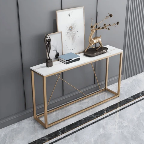 DRS-K1 Modern Dikdörtgen Konsol Masa MDF Metal Ayaklı