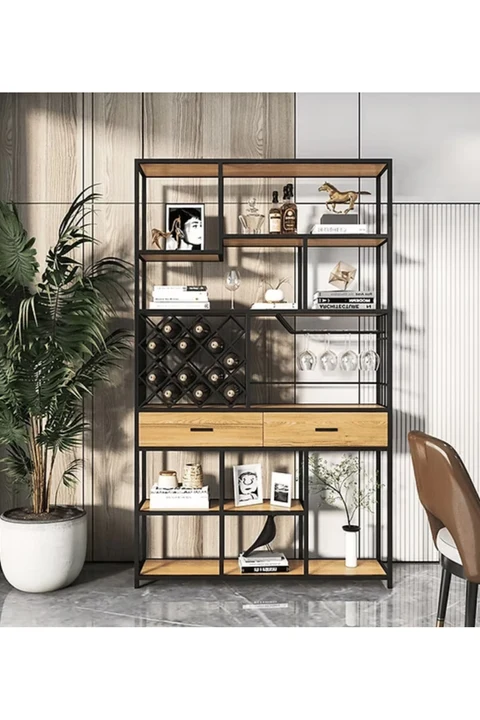 ŞRP8064 Modern Metal Şarap Dolabı Standı