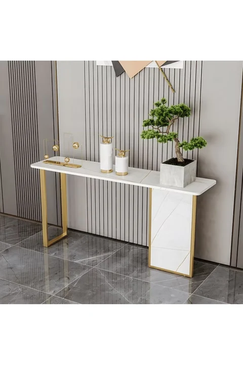 DRS-01 Modern Dikdörtgen Konsol Masa MDF Metal Ayaklı