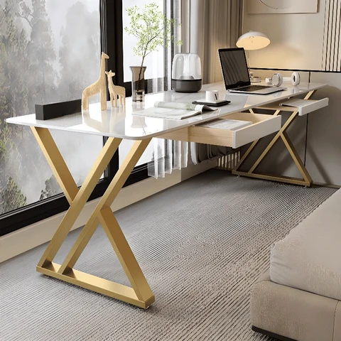 ÇLM9023 Modern Dikdörtgen Çalışma Masası MDF Üstlü Metal Ayaklı