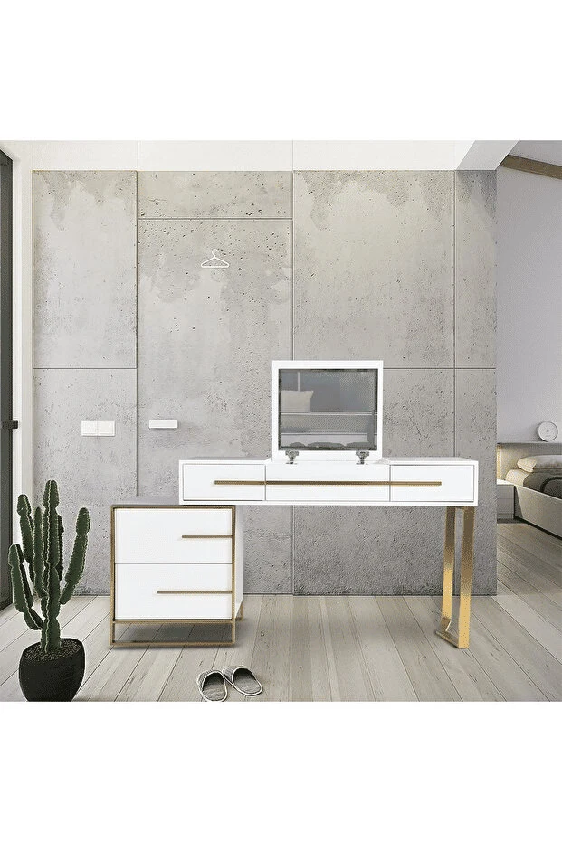 MYJ8640 Metal Makyaj Masası Gold