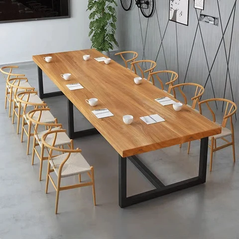 ÇLM9784 Modern Dikdörtgen Çalışma Masası Ahşap Metal Ayaklı