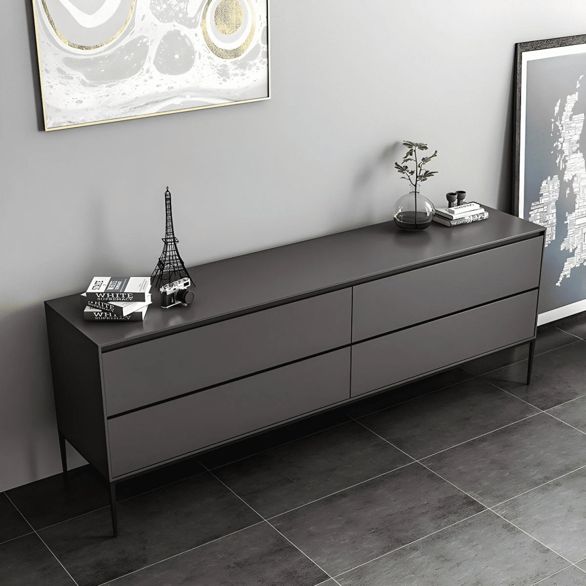 KNS30311 Modern MDF Tablalı Konsol Büfe