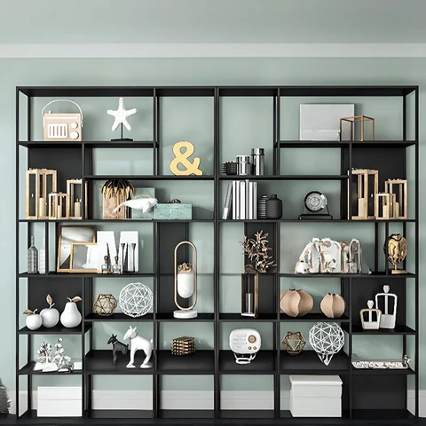 KC-0237 7-Katmanlı Modern Metal Kitaplık ve Teşhir Rafı
