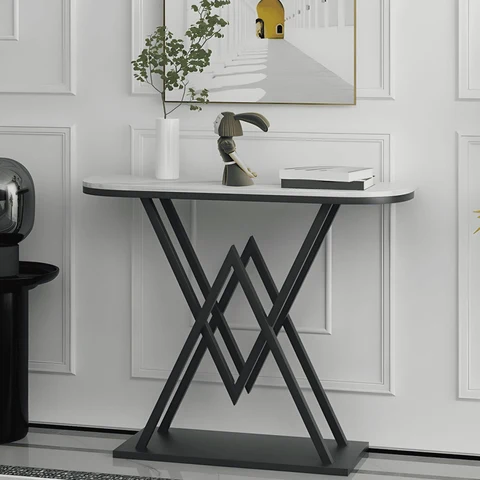 DRS-070 Yarım Daire Dresuar Masa MDF Metal Ayaklı