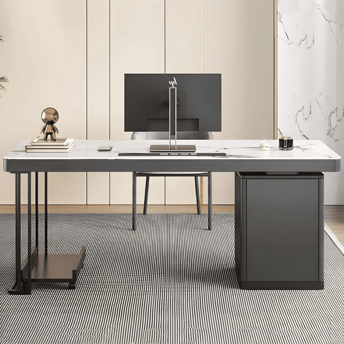 ÇLM40406 Modern Gri MDF Çalışma Masası